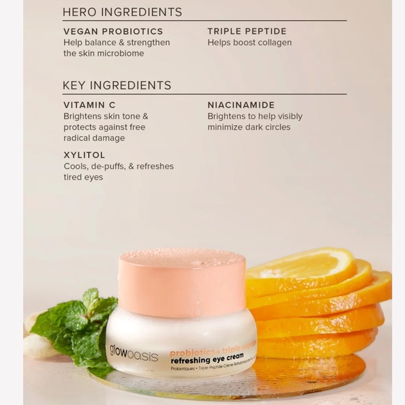 NWOT Glow Oasis Probiotics & Triple Peptide Eye Cream - Picture 2 of 5